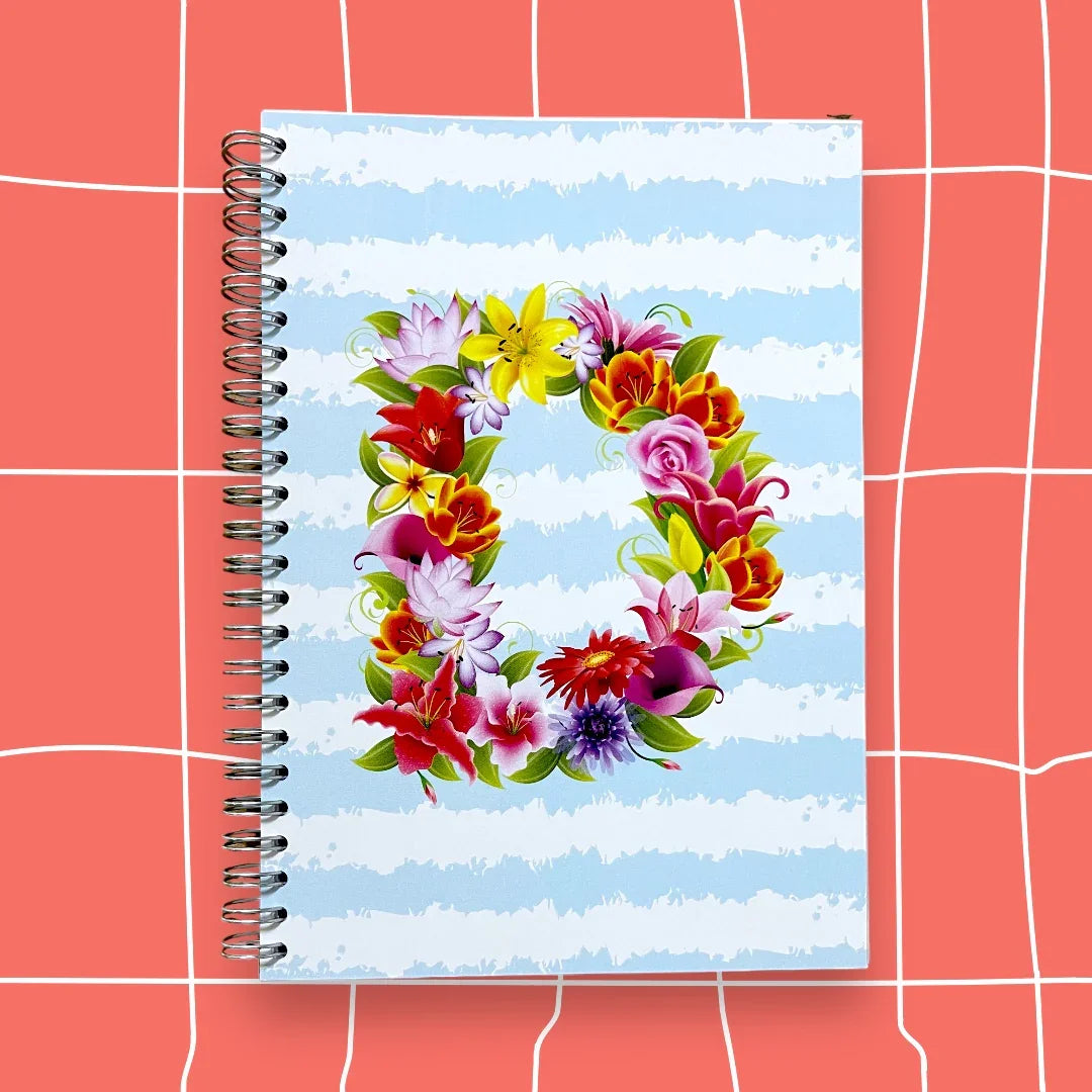 CADERNOS LETRAS FLORES - Cucawik
