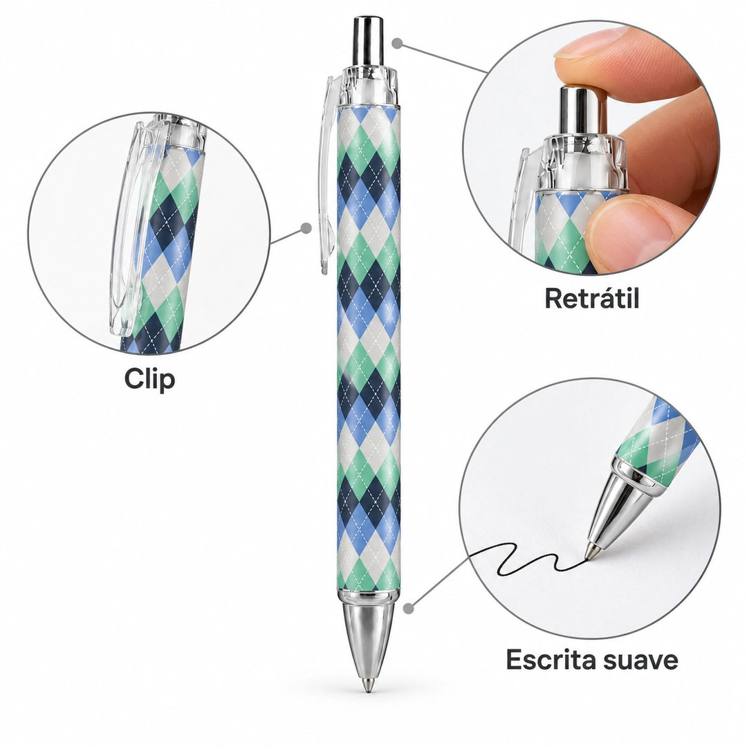Caneta Esferográfica Argyle Azul Verde | Cucawik