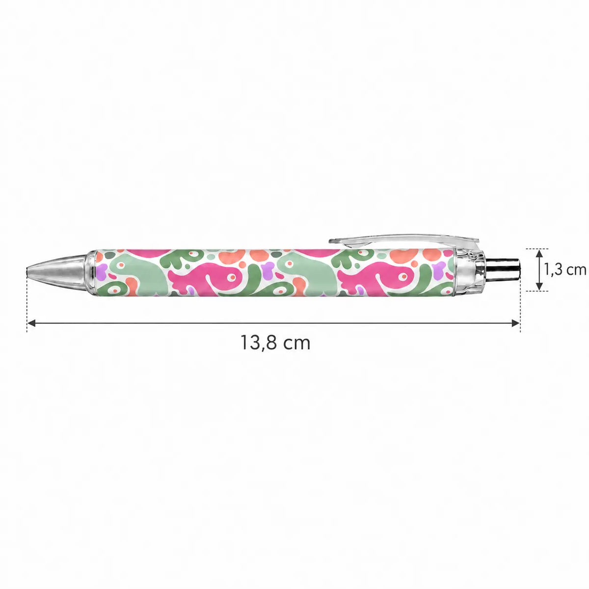 Caneta Esferográfica Biomórfico Rosa Verde | Cucawik