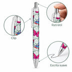 Caneta Esferográfica Borboletas Jardim | Cucawik
