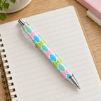 Caneta Esferográfica Ikat Pastel Rosa Verde Azul | Cucawik