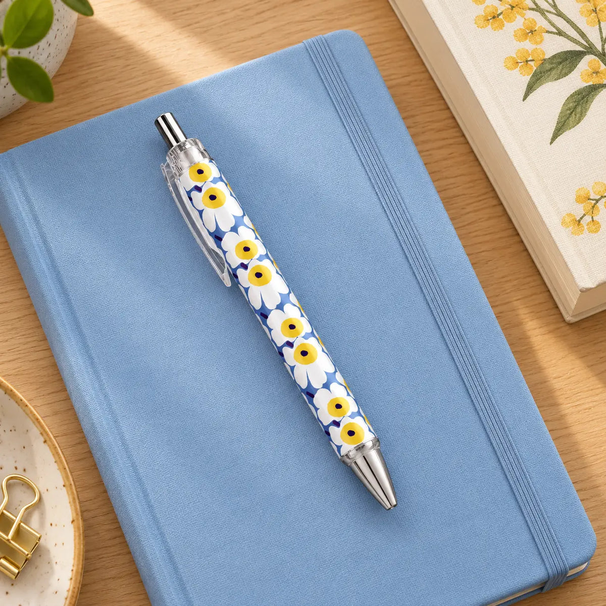 Caneta Esferográfica Margaridas Escandinavas Azul | Cucawik