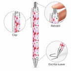 Caneta Esferográfica Margaridas Escandinavas Rosa | Cucawik