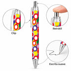 Caneta Esferográfica Pompons Coloridos | Cucawik