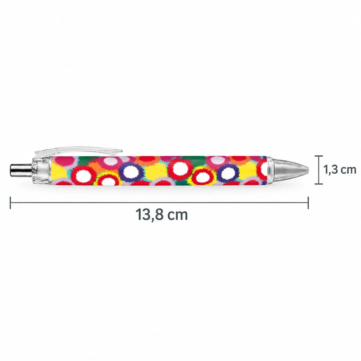 Caneta Esferográfica Pompons Coloridos | Cucawik