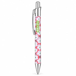 Caneta Esferográfica com Clip Metálico Margaridas Escandinavas Rosa | Cucawik
