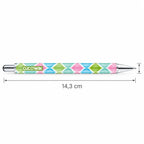 Caneta Esferográfica Metálica Ikat Pastel Rosa Verde Azul | Cucawik