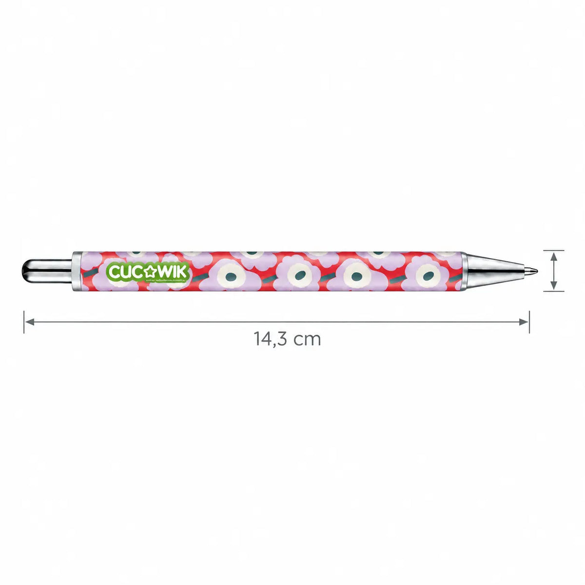 Caneta Esferográfica Metálica Margaridas Escandinavas Rosa | Cucawik
