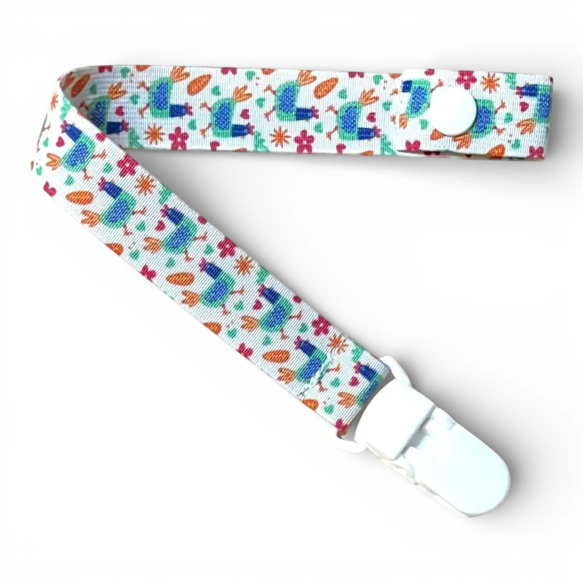 Fita de Chucha Baby Infantil Galinhas Coloridas