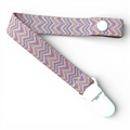 Fita de Chucha Baby Chevron Rosa Cinzento Dourado