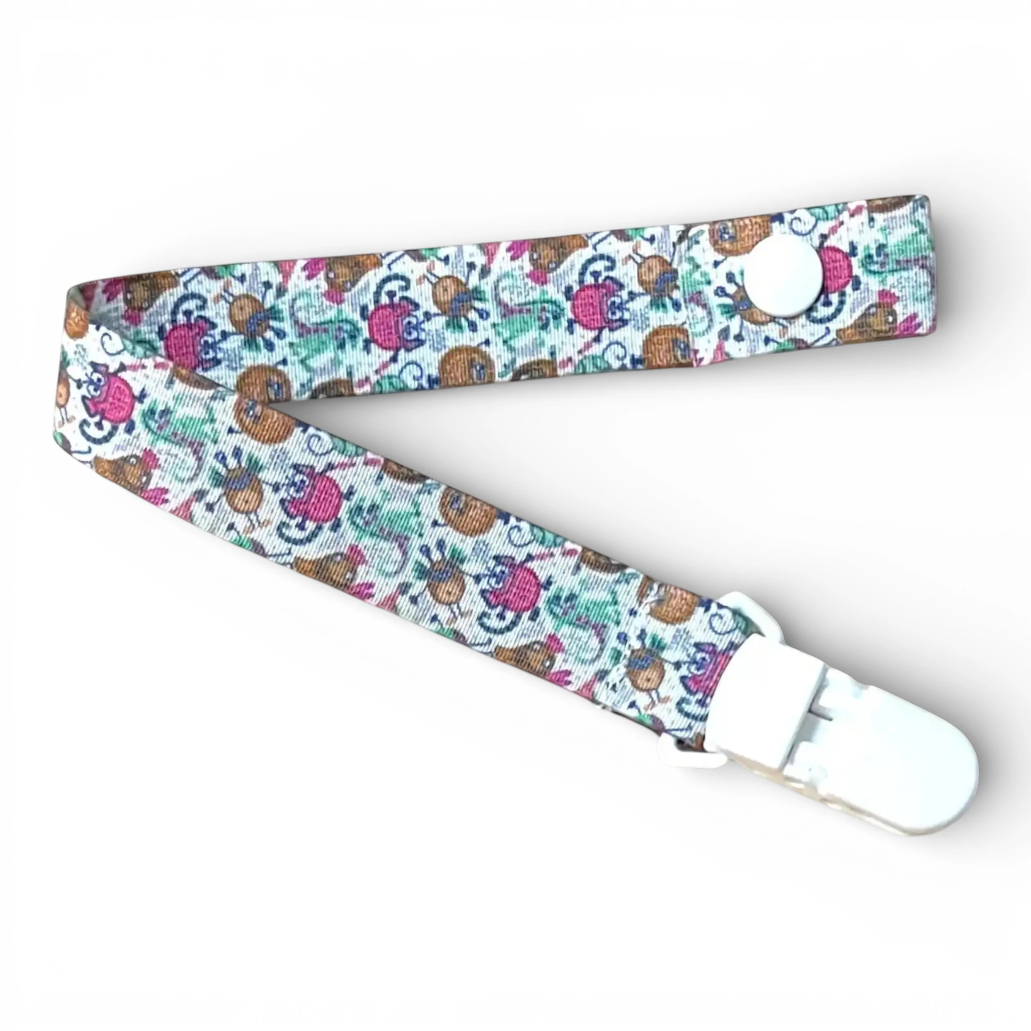 Fita de Chucha Baby Infantil Monstros Rosa Azul Castanho