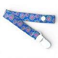 Fita de Chucha Baby Rosas Fundo Azul Bolinhas