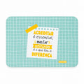 Íman Rectangular com Frase "Acreditar É Essencial Mas Ter Atitude Faz A Diferença"