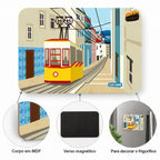 Características do íman de frigorífico Eléctrico Bica Lisboa – madeira MDF