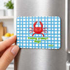 Íman de frigorífico Feeling Crabby? Hugs! em utilização – na porta do frigorífico