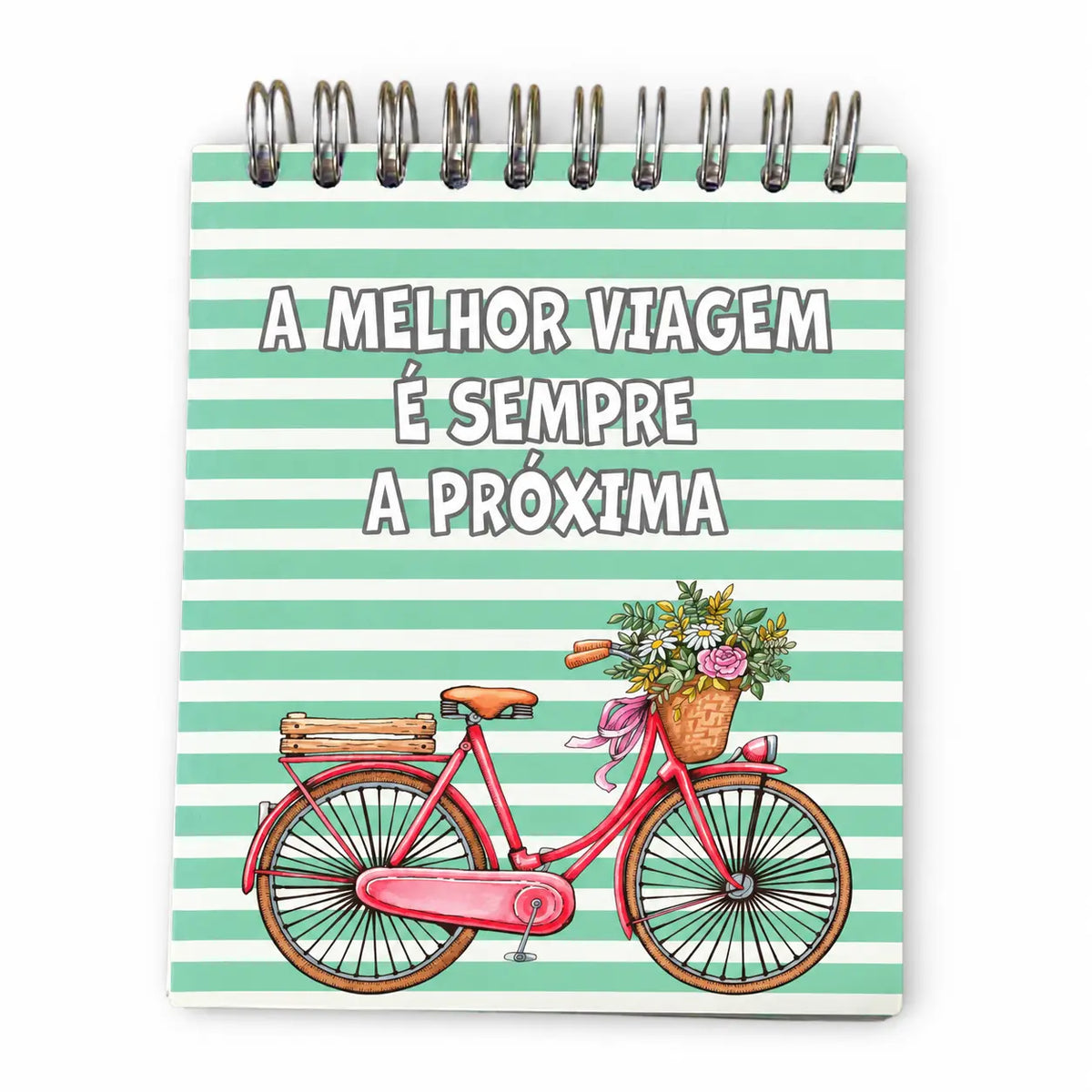 Bloco Argolas Liso "A Melhor Viagem É Sempre A Próxima" Verde
