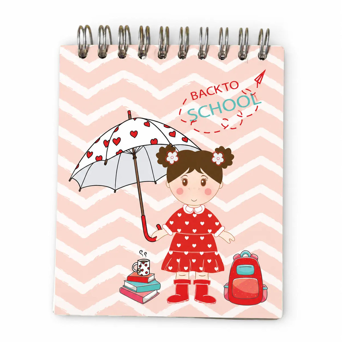 Bloco Argolas Liso Boneca e Frase "Back To School"