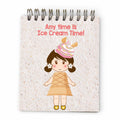 Bloco Argolas Liso Boneca e Frase "Any Time Is Ice Cream Time"