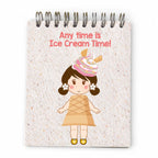 Bloco Argolas Liso Boneca e Frase "Any Time Is Ice Cream Time"