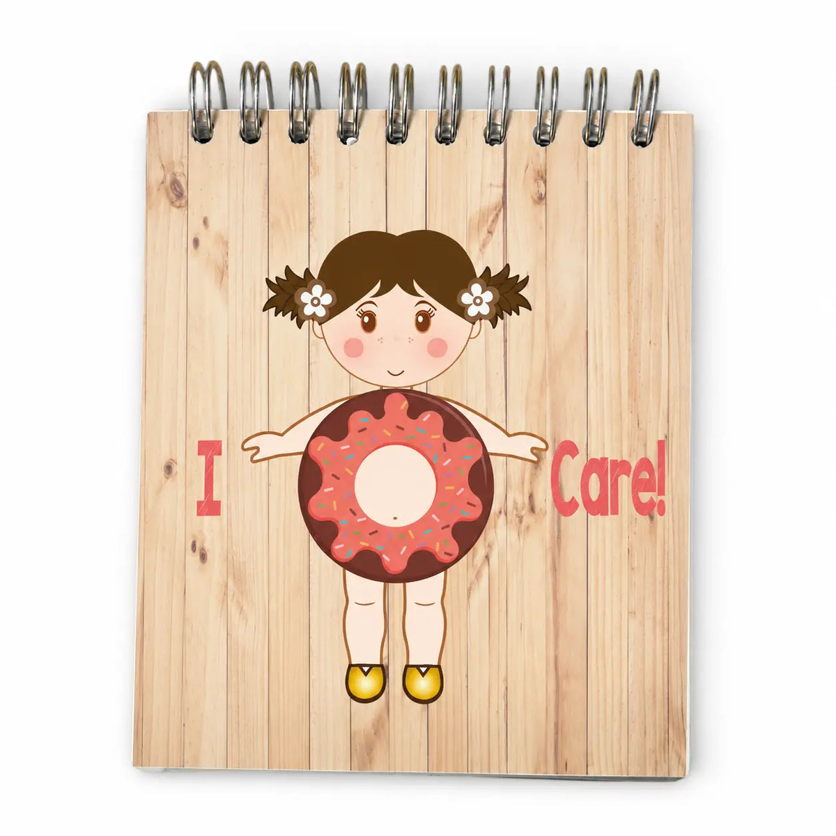 Bloco Argolas Liso Boneca e Frase "I Donut Care!"