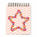 Bloco Argolas Liso Estrela em Flores Chevron Rosa de Flores