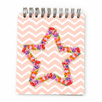 Bloco Argolas Liso Estrela em Flores Chevron Rosa de Flores