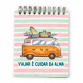 Bloco Argolas Liso "Viajar é Cuidar da Alma"