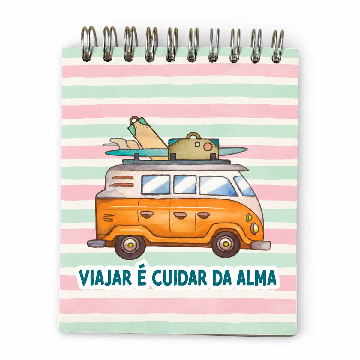 Bloco Argolas Liso "Viajar é Cuidar da Alma"