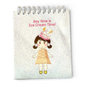 Bloco de Argolas Liso com Boneca Gelado e Frase "Any Time Is Ice Cream Time!" | Cucawik