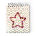 Bloco de Argolas Liso Estrela com Flores com 50 Folhas | Cucawik