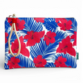 Bolsa Média Impermeável Cacau Hibiscos Tropical Vermelho Azul | Cucawik