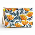 Bolsa Média Impermeável Cacau Flores Laranja Azul Água | Cucawik