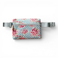 Bolsa de Cintura Impermeável Flower Rosas Turquesa