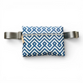 Bolsa de Cintura Impermeável Flower Geométrico Azul Branco