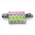 Bolsa de Cintura Impermeável Flower Ikat Pastel Rosa Verde Azul