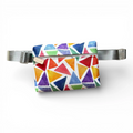 Bolsa de Cintura Impermeável Flower Triângulos Coloridos Aguarela
