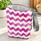 Interior da bolsa isotérmica para snacks Chevron Rosa Aguarela – TPU impermeável