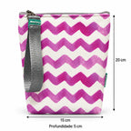 Medidas da bolsa isotérmica para snacks Chevron Rosa Aguarela – 20 × 15 × 5 cm