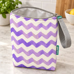 Interior da bolsa isotérmica para snacks Chevron Roxo Aguarela – TPU impermeável