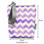 Medidas da bolsa isotérmica para snacks Chevron Roxo Aguarela – 20 × 15 × 5 cm