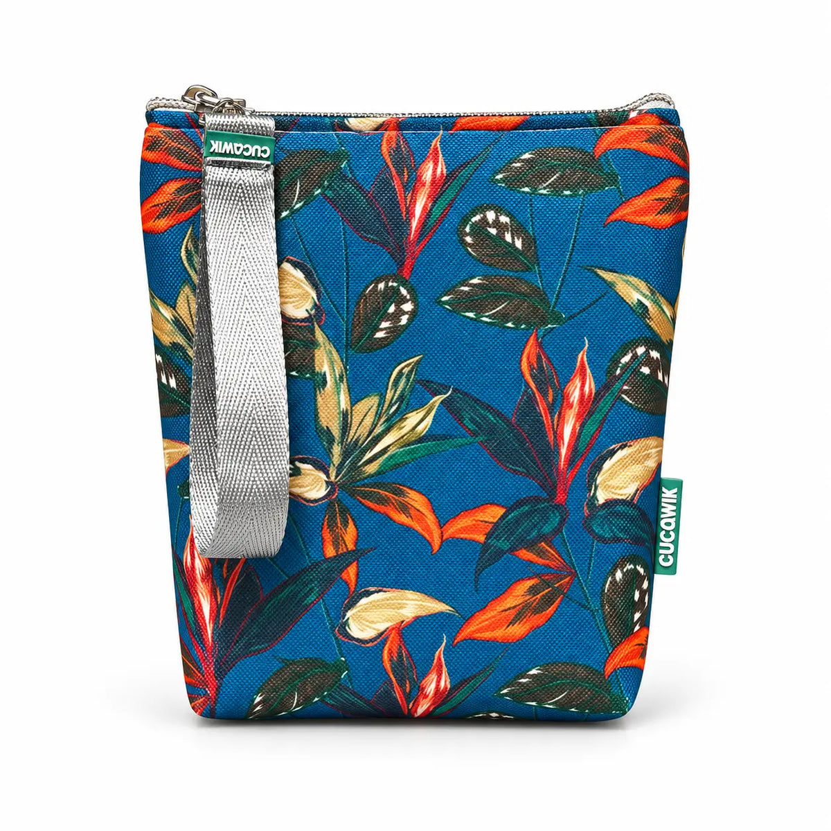 Bolsa Isotérmica para Snacks Folhas Exóticas Azul Petróleo