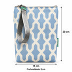 Medidas da bolsa isotérmica para snacks Interligado Orgânico Azul Claro – 20 × 15 × 5 cm