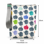 Medidas da bolsa isotérmica para snacks Maçãs Coloridas – 20 × 15 × 5 cm