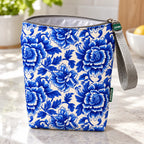 Interior da bolsa isotérmica para snacks Paisley Peónias Azul Porcelana – TPU impermeável