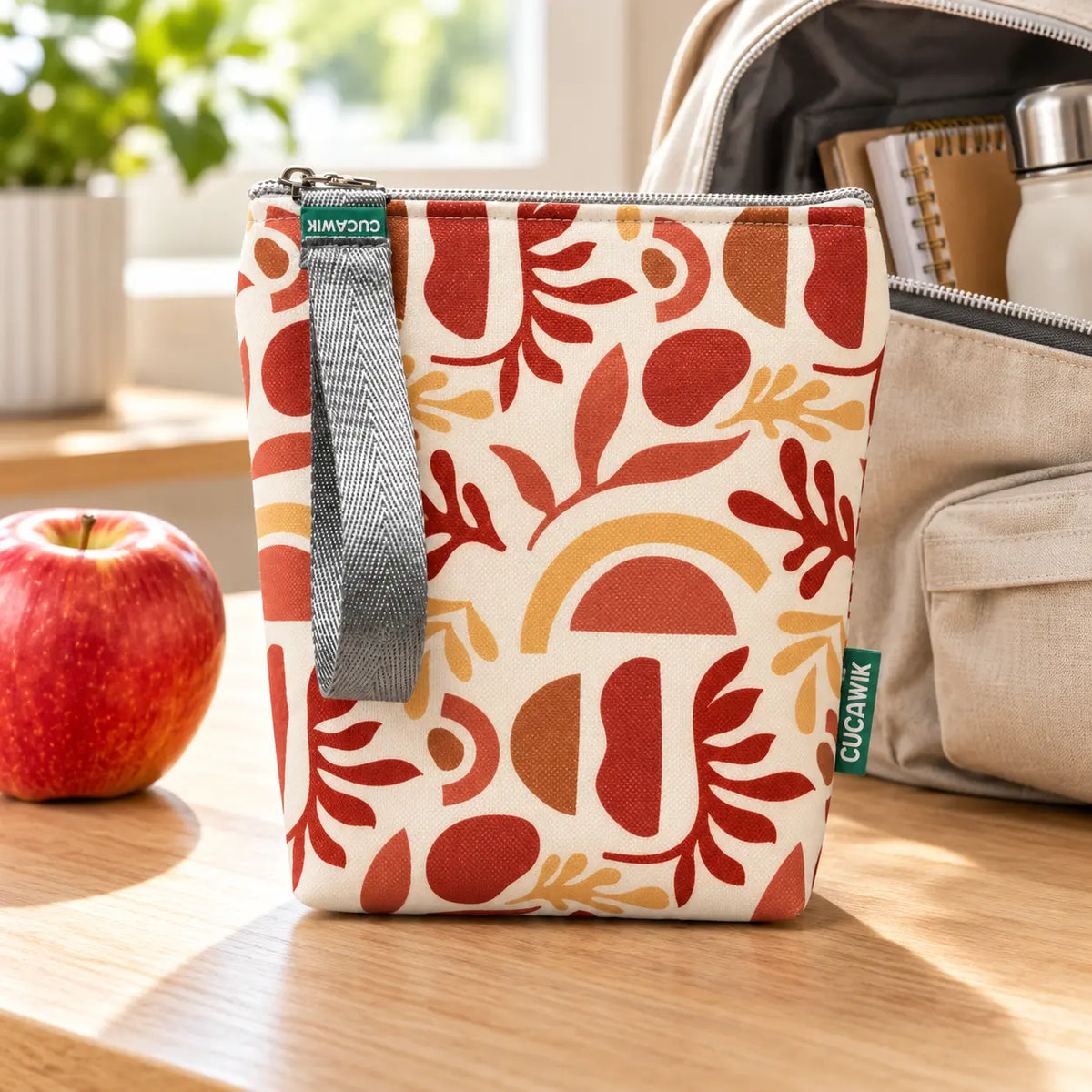 Bolsa isotérmica para snacks Plantas Bege Castanho em ambiente de dia a dia