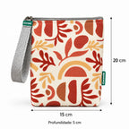 Medidas da bolsa isotérmica para snacks Plantas Bege Castanho – 20 × 15 × 5 cm