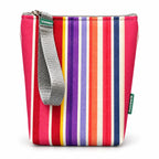 Bolsa Isotérmica para Snacks Riscas Coloridas Rosa