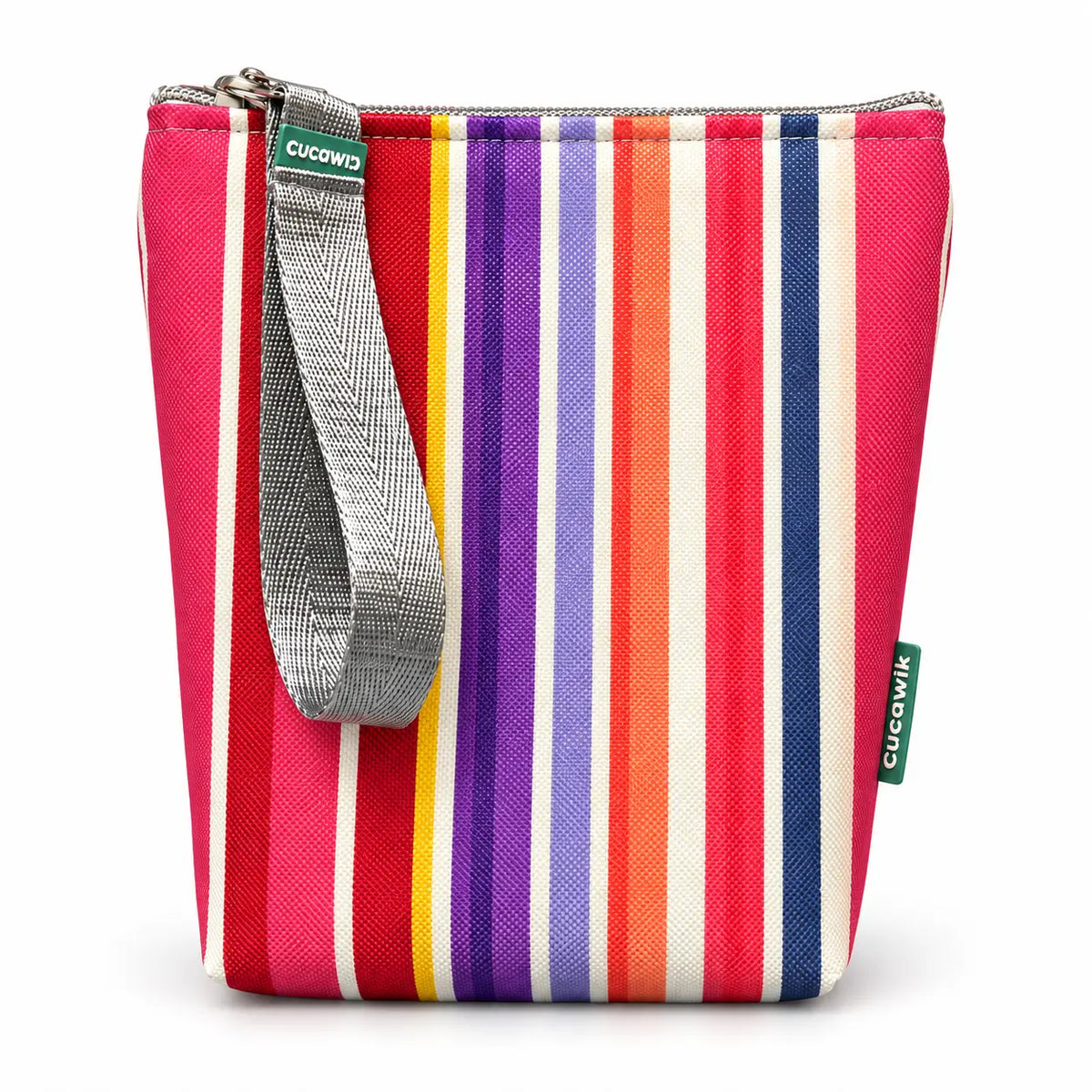 Bolsa Isotérmica para Snacks Riscas Coloridas Rosa