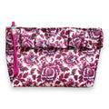 Bolsa Maggy Grande Impermeável com Folho Paisley Peónias Vermelho Bordeaux | Cucawik