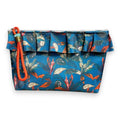 Bolsa Maggy Grande Impermeável com Folho Folhas Exóticas Azul Petróleo | Cucawik